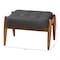 Baxton Studio Jeanine Japandi Dark Grey Fabric and Walnut Brown Finished Wood Ottoman Footstool 233-13168-ZORO - alternate 4